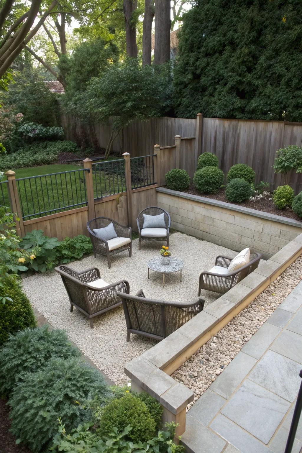 A sunken retreat that offers a private and cozy ambiance.