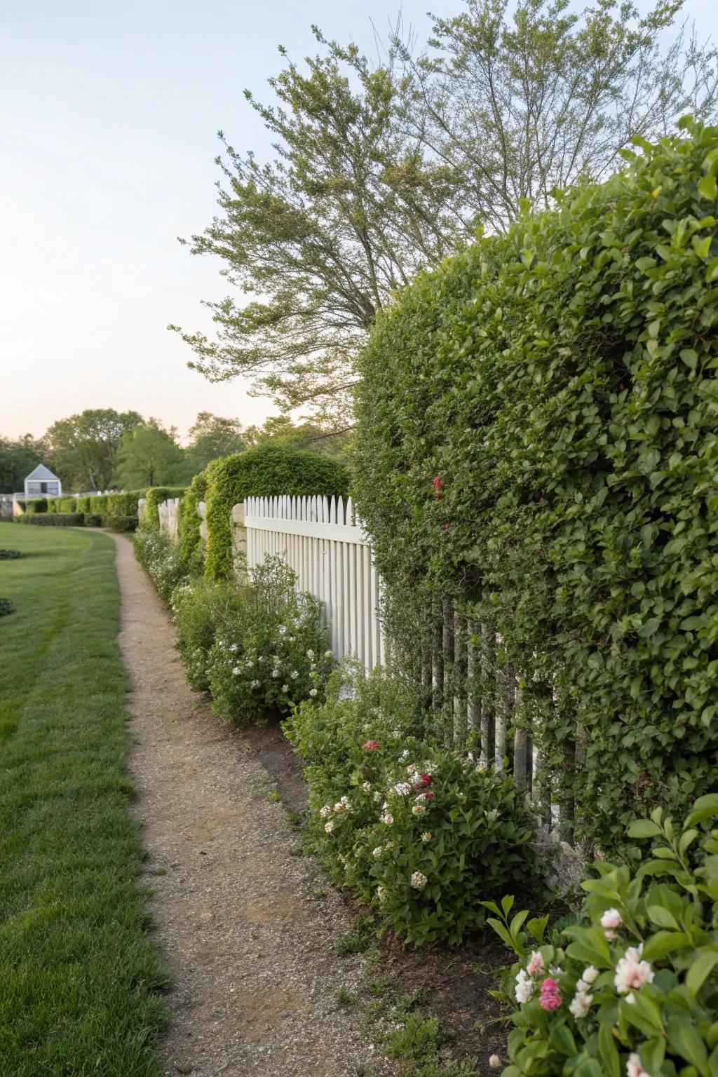 Living fences provide structure and greenery.