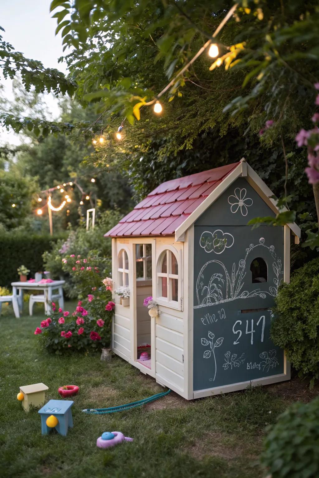 Chalkboard walls offer endless possibilities for creativity.