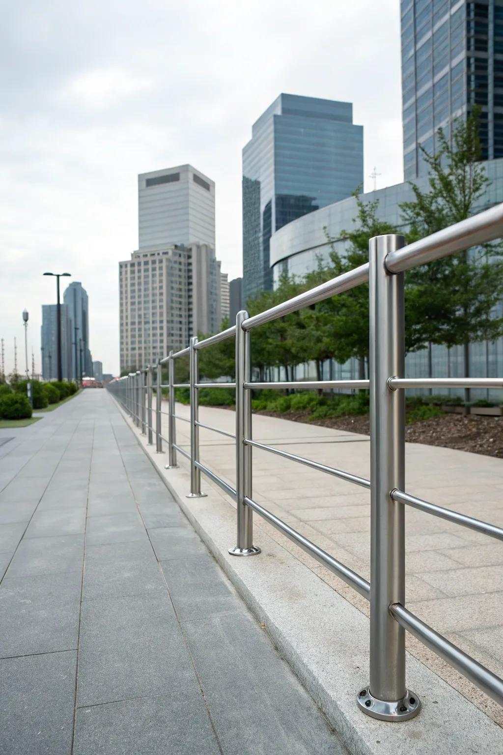 Minimalist metal poles deliver a sleek and modern vibe.