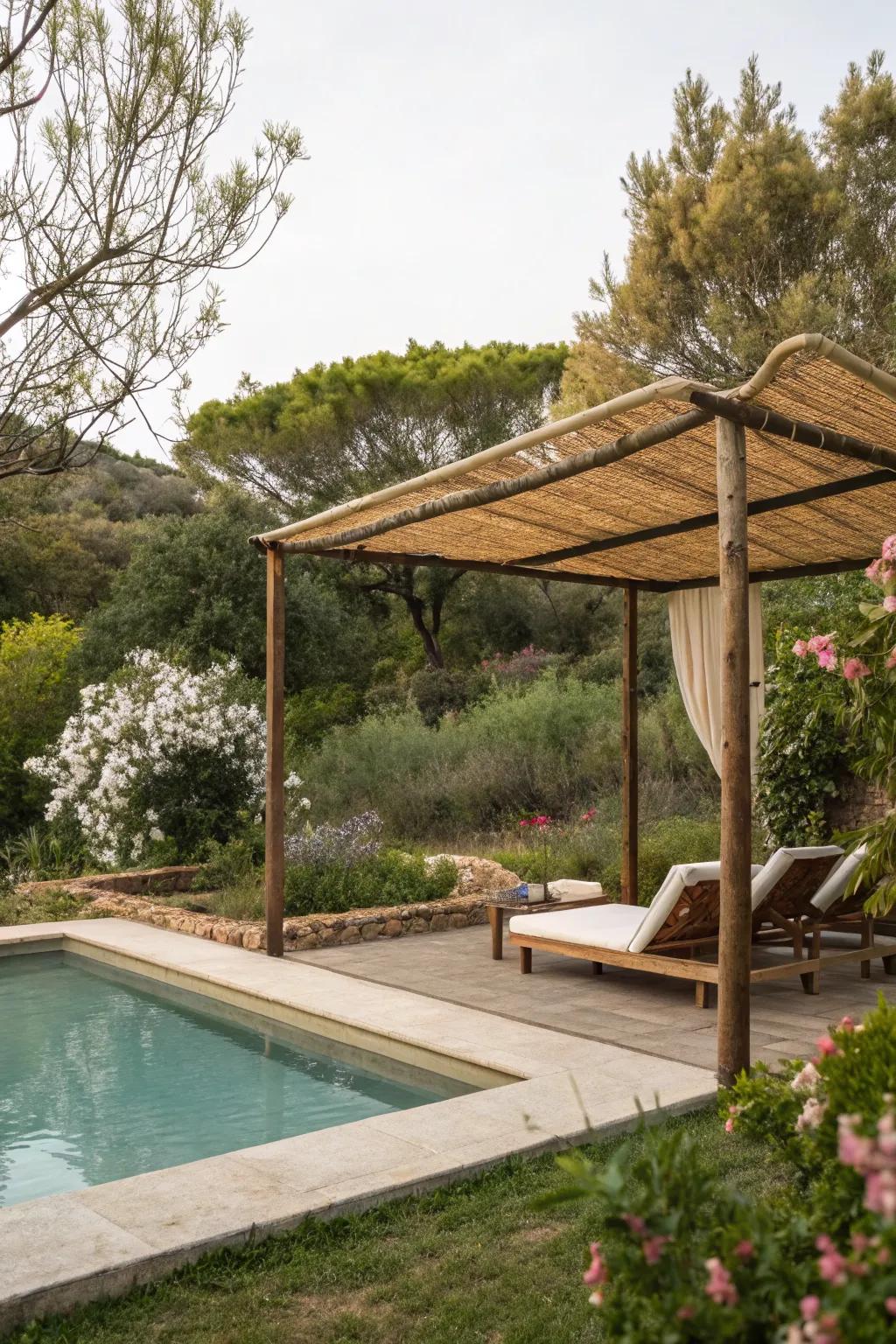 Eco-friendly canopies offer sustainable shade solutions for your poolside.