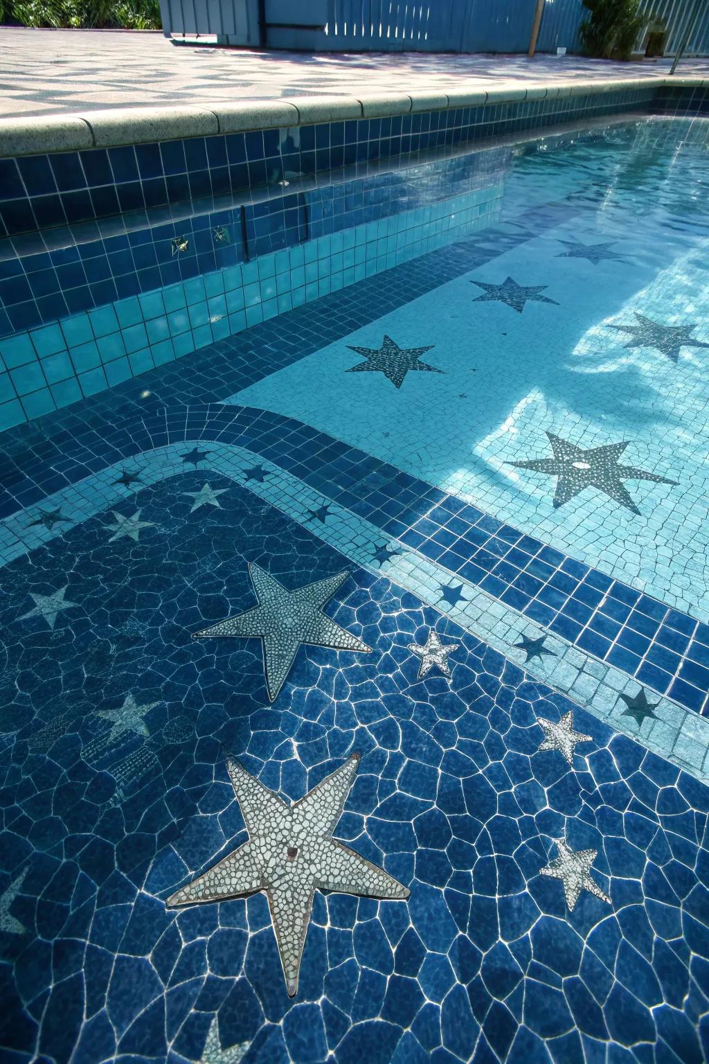 A mystical pool design inspired by the night sky.