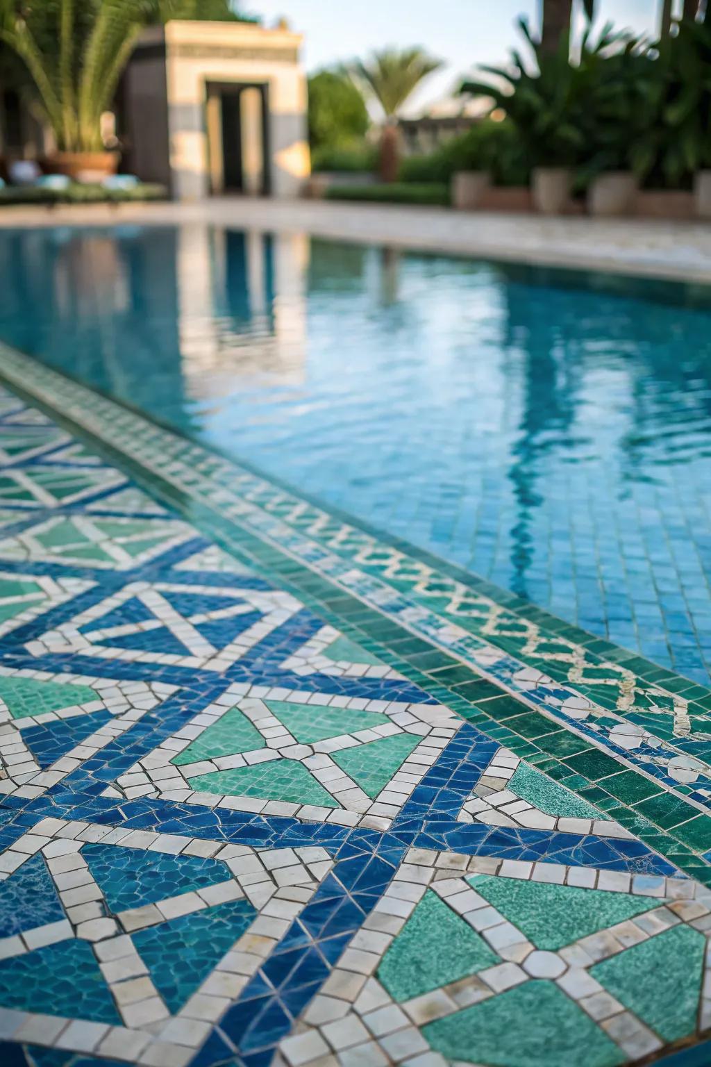 Illusion mosaics add depth and intrigue.