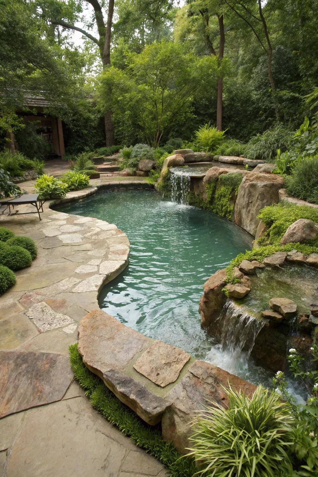 Achieve harmony with a naturally shaped pool.