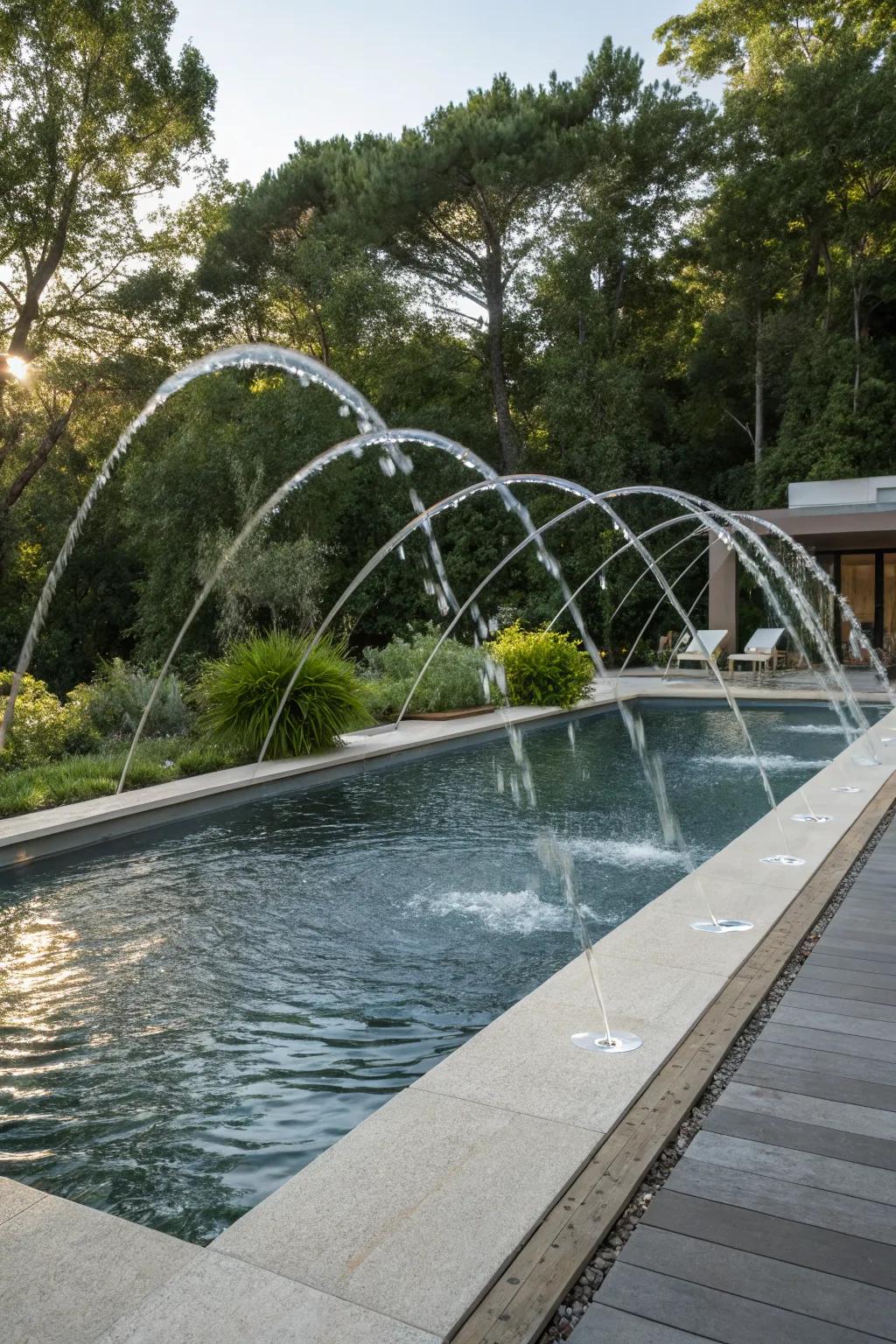 Deck jets add elegance and playfulness.