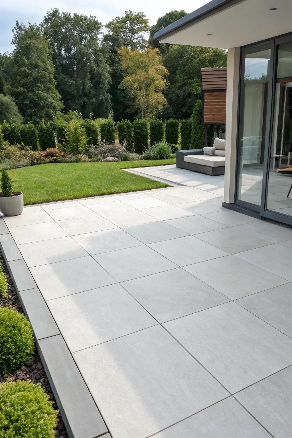 Contemporary edges adding a polished finish to the patio.