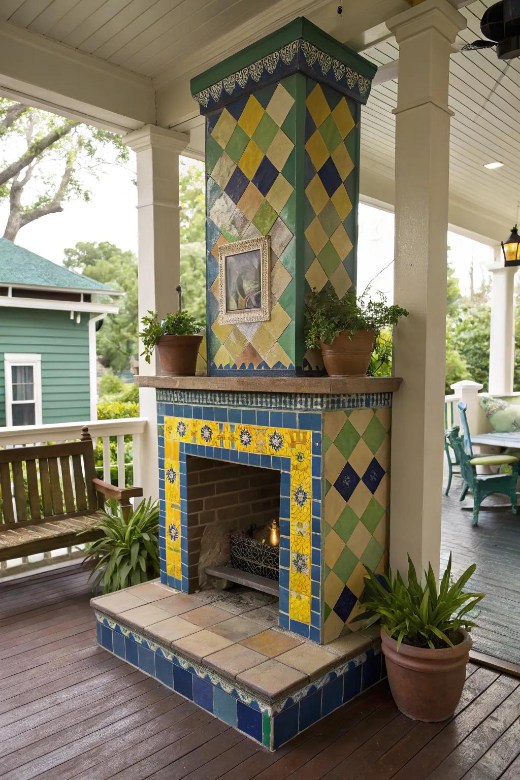 Bring color and character with a vibrant tile surround.