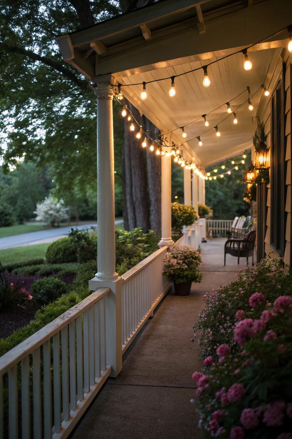 Pathway lights create a welcoming entrance to your porch.