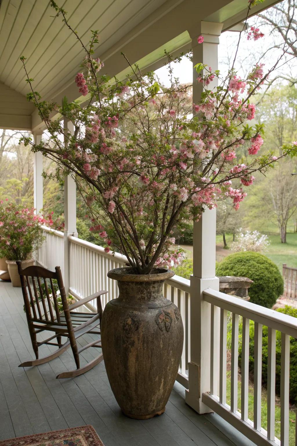 Sprawling branches in a large vase add a dramatic effect.