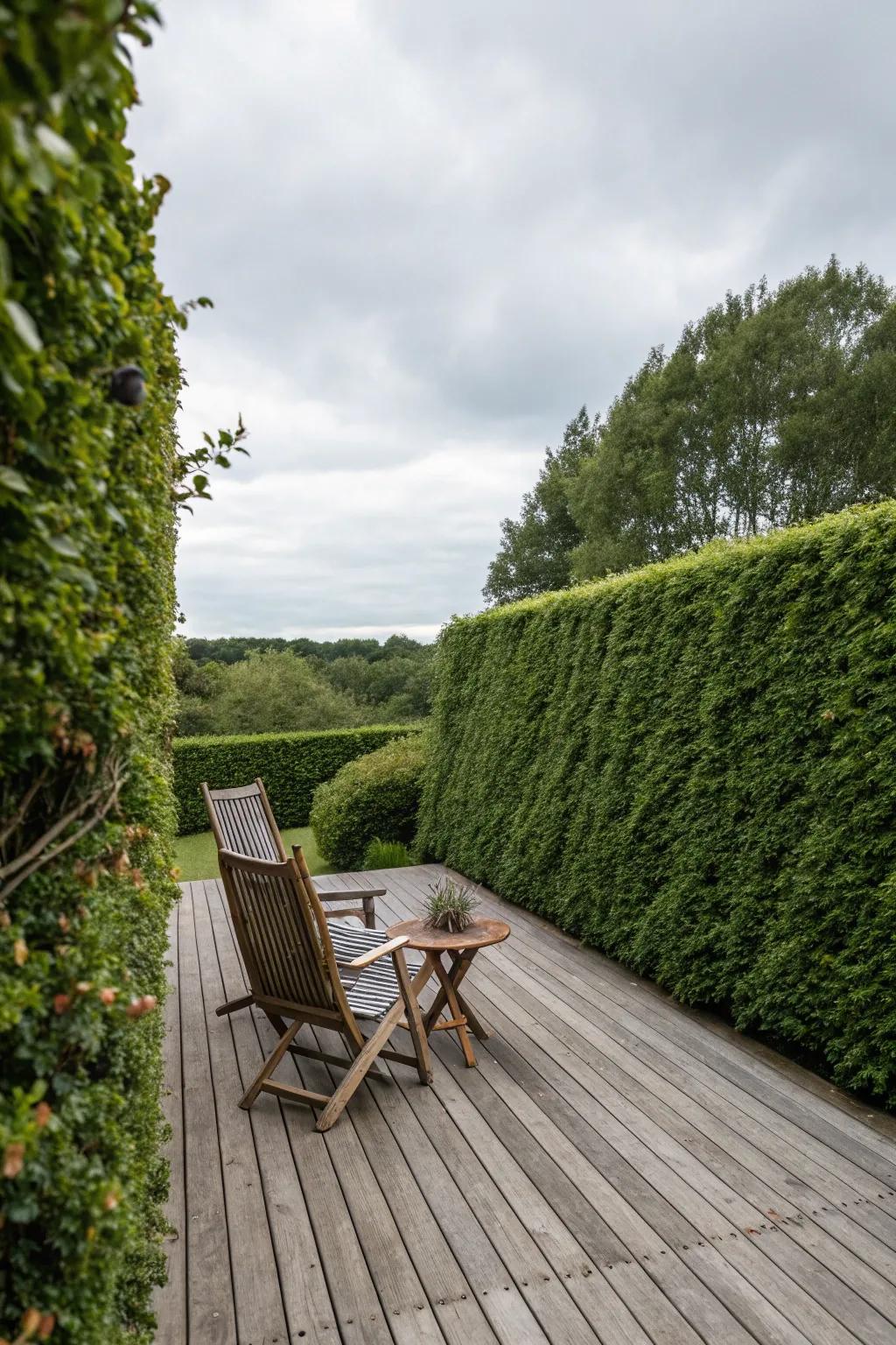A natural hedge offers a lush and inviting privacy solution.