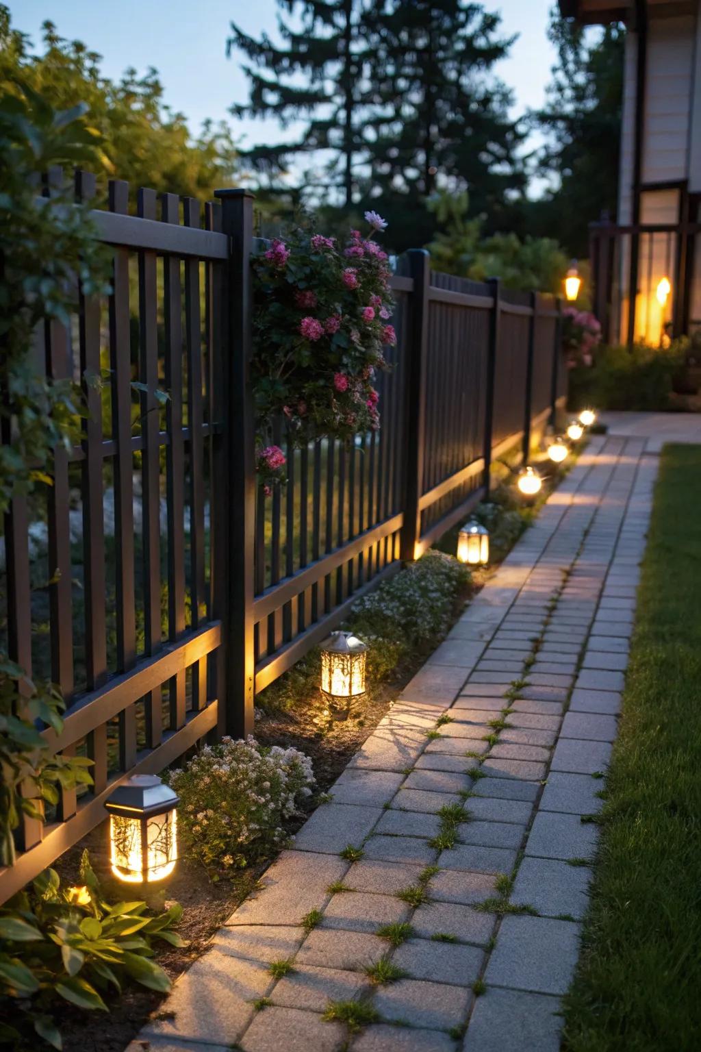Lighting accents for a warm, inviting evening glow.