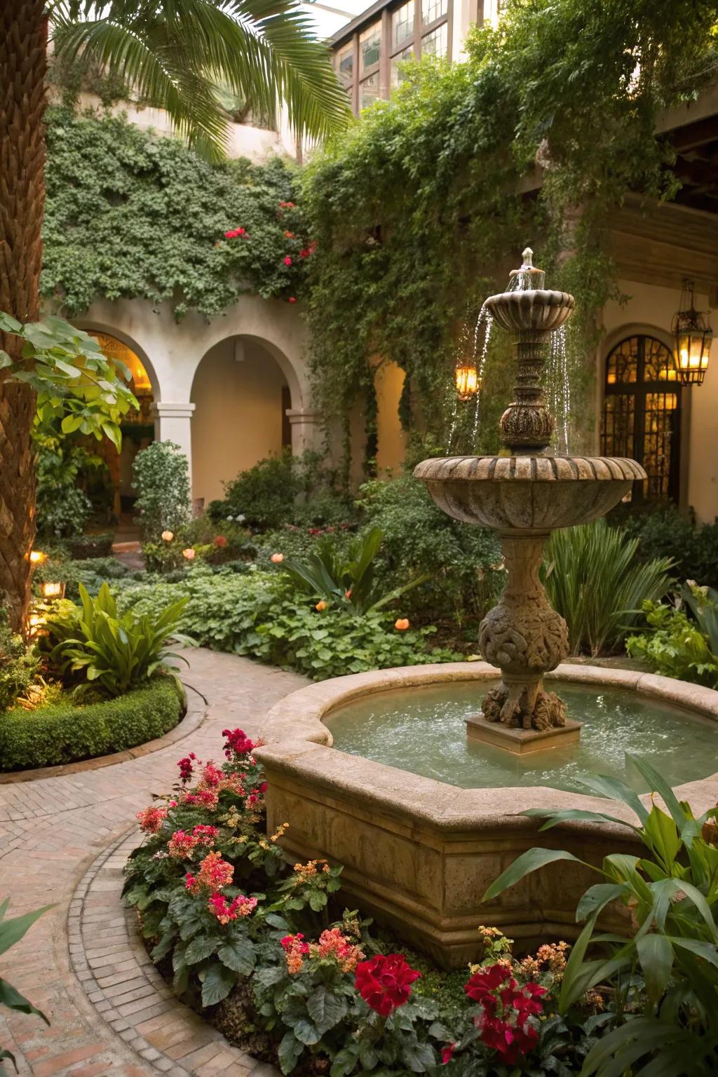 Water features add sound and privacy to your garden.