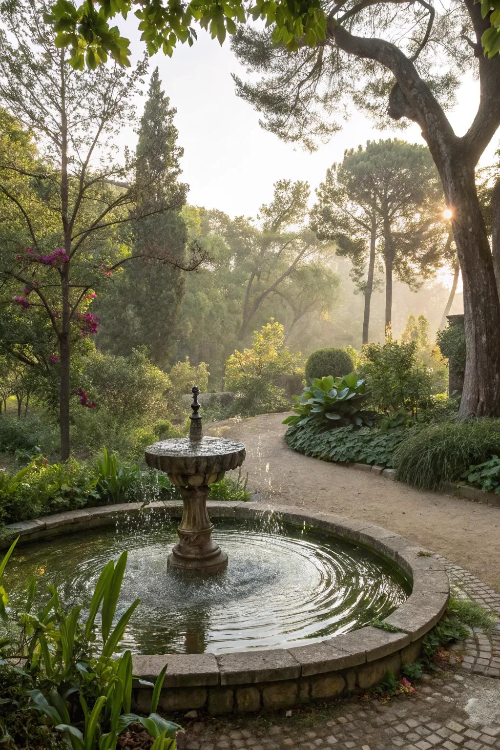 A water feature that brings serenity and charm to your backyard.