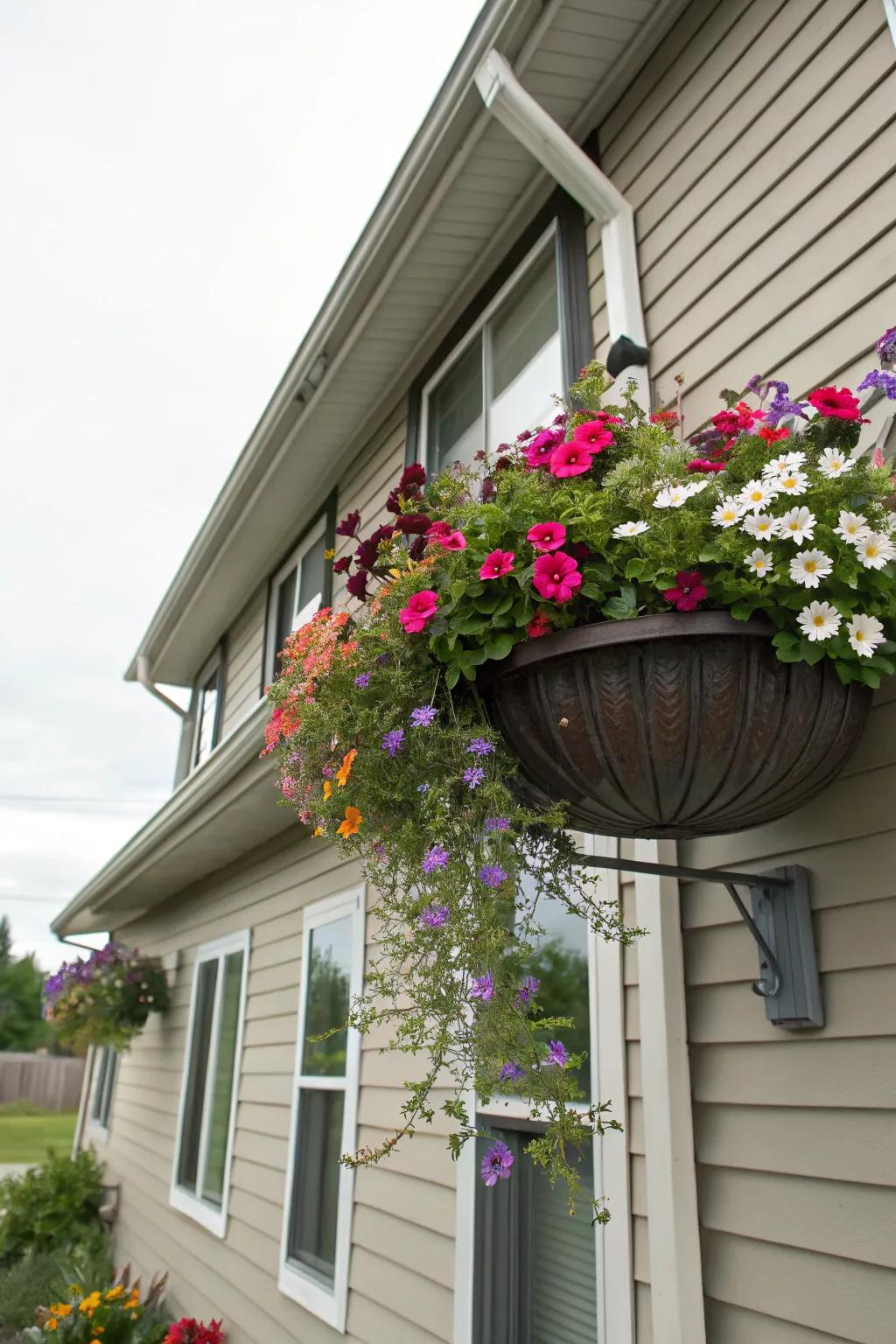 Combine beauty and function with a downspout planter.