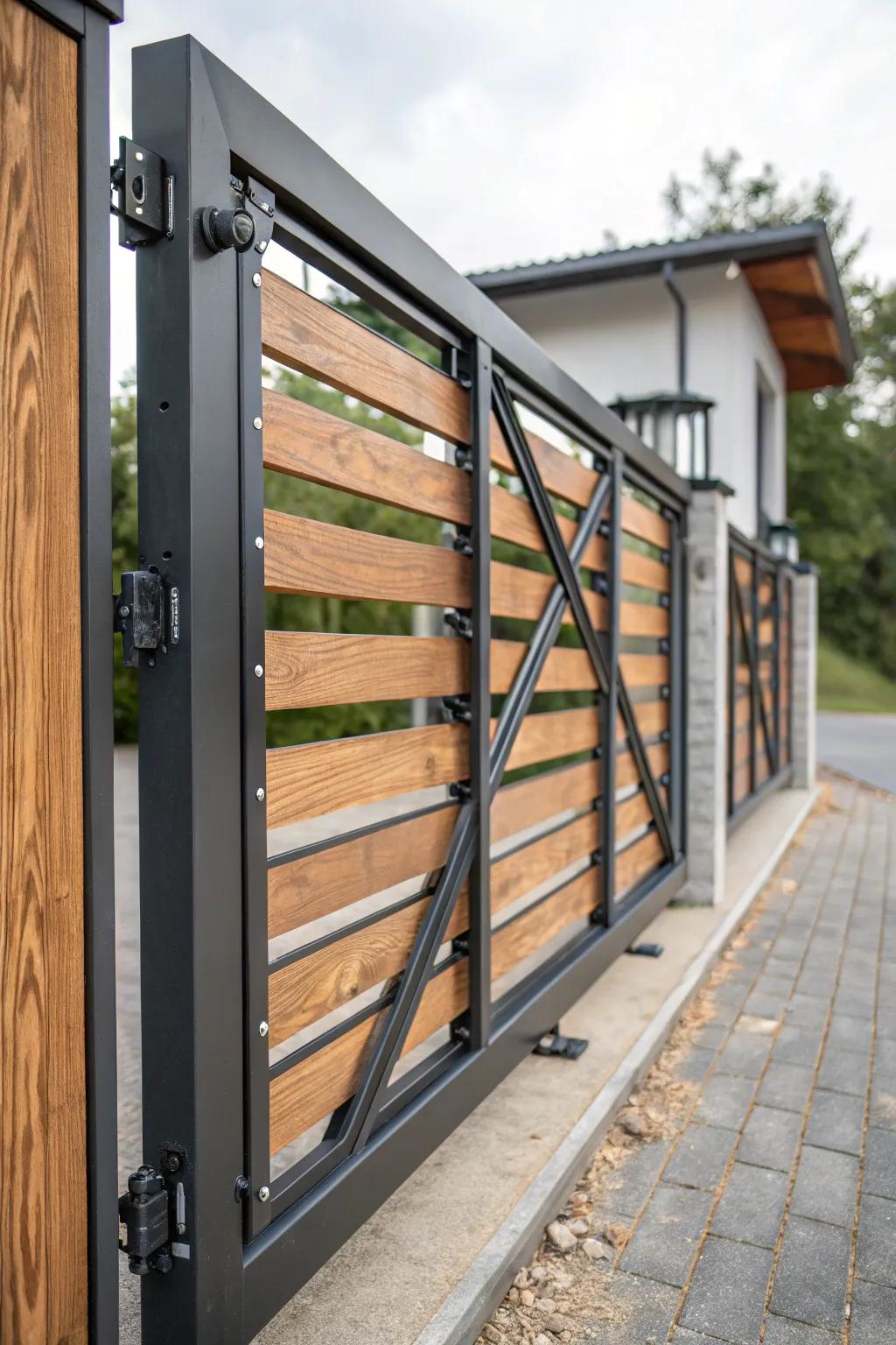 Sliding gates offer modern functionality and efficient use of space.