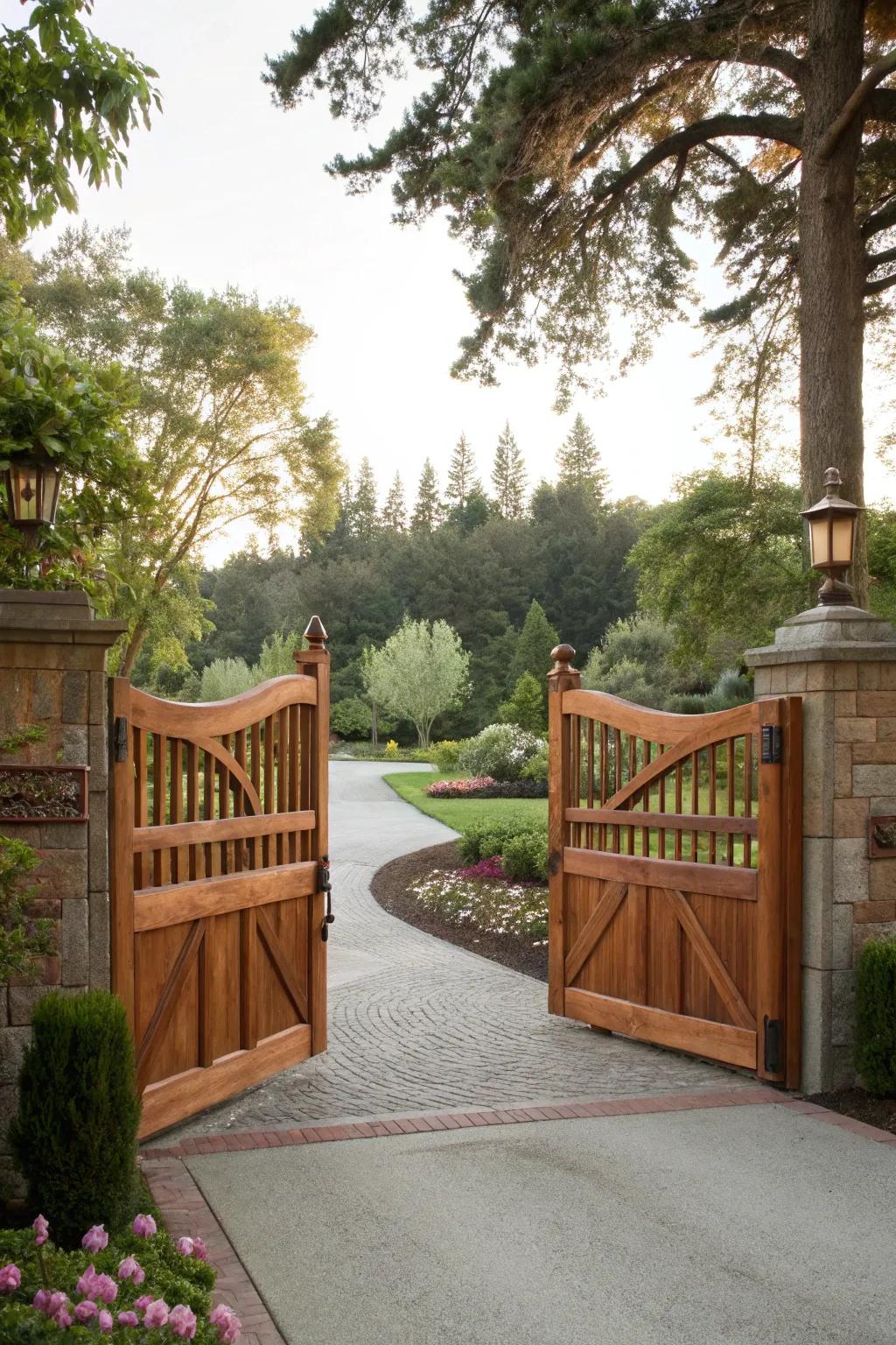 A double gate creates a grand entrance with style.