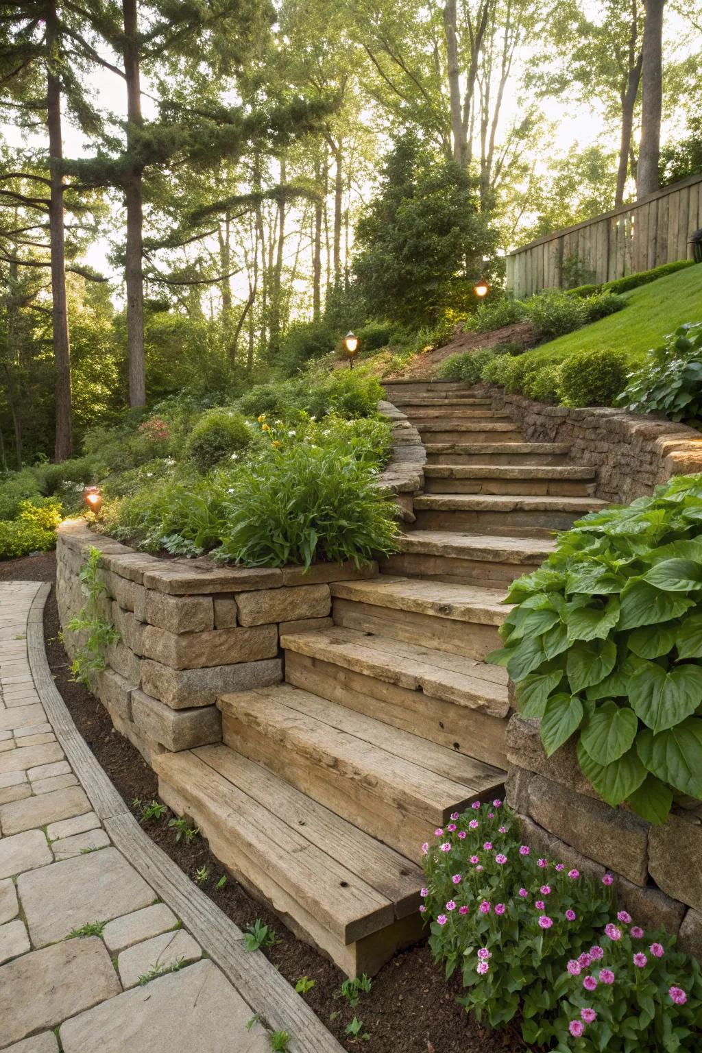 Wood provides a natural and warm atmosphere.