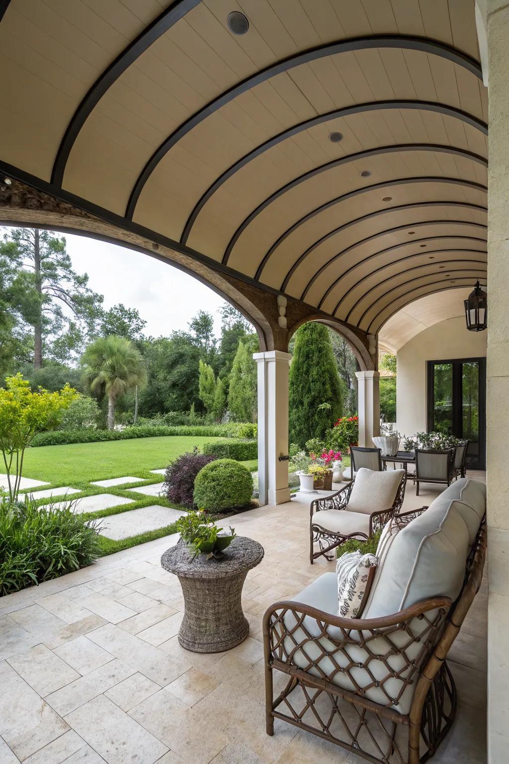 Curved roofs add unique architectural interest and style.