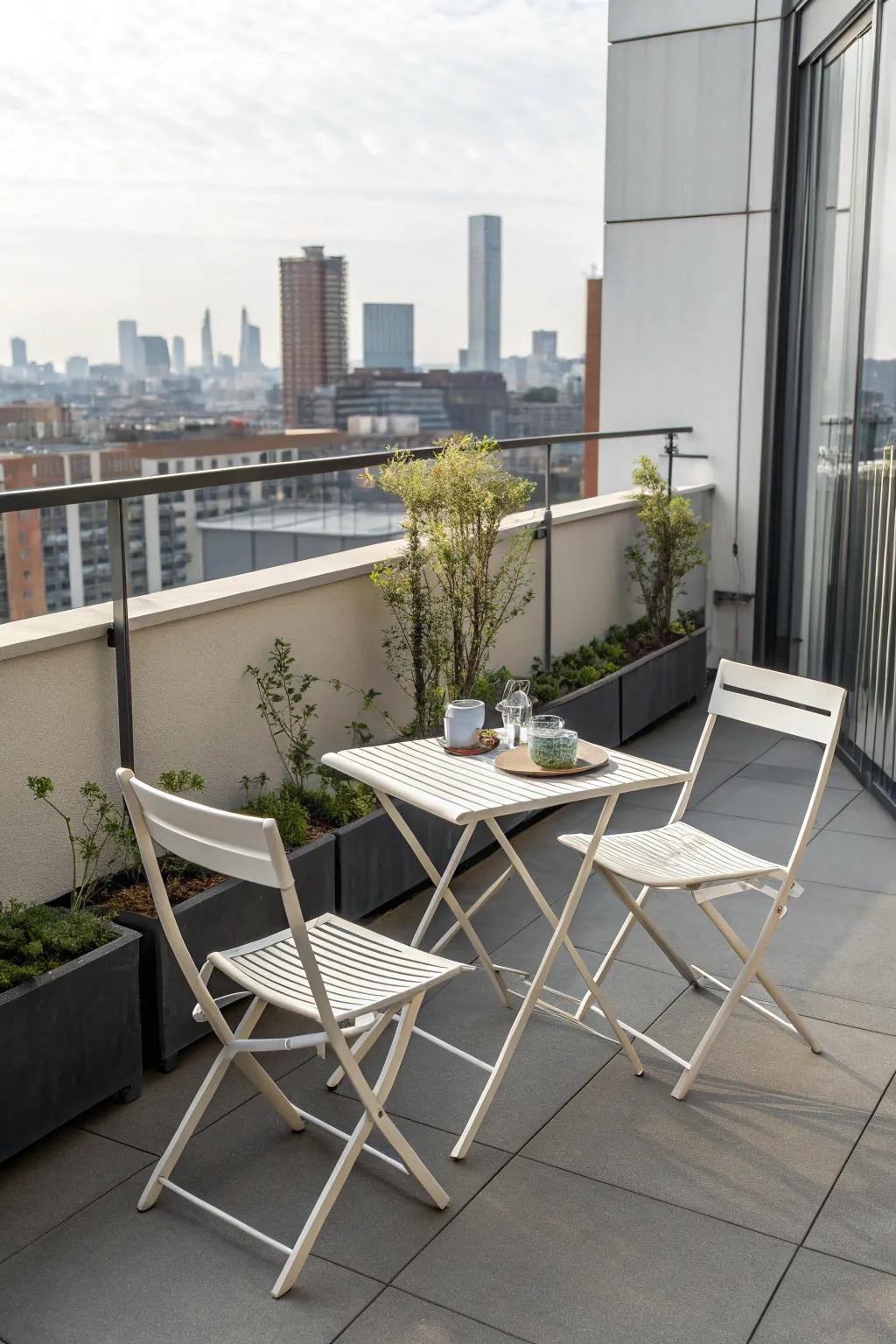 Maximize space with stylish folding furniture.