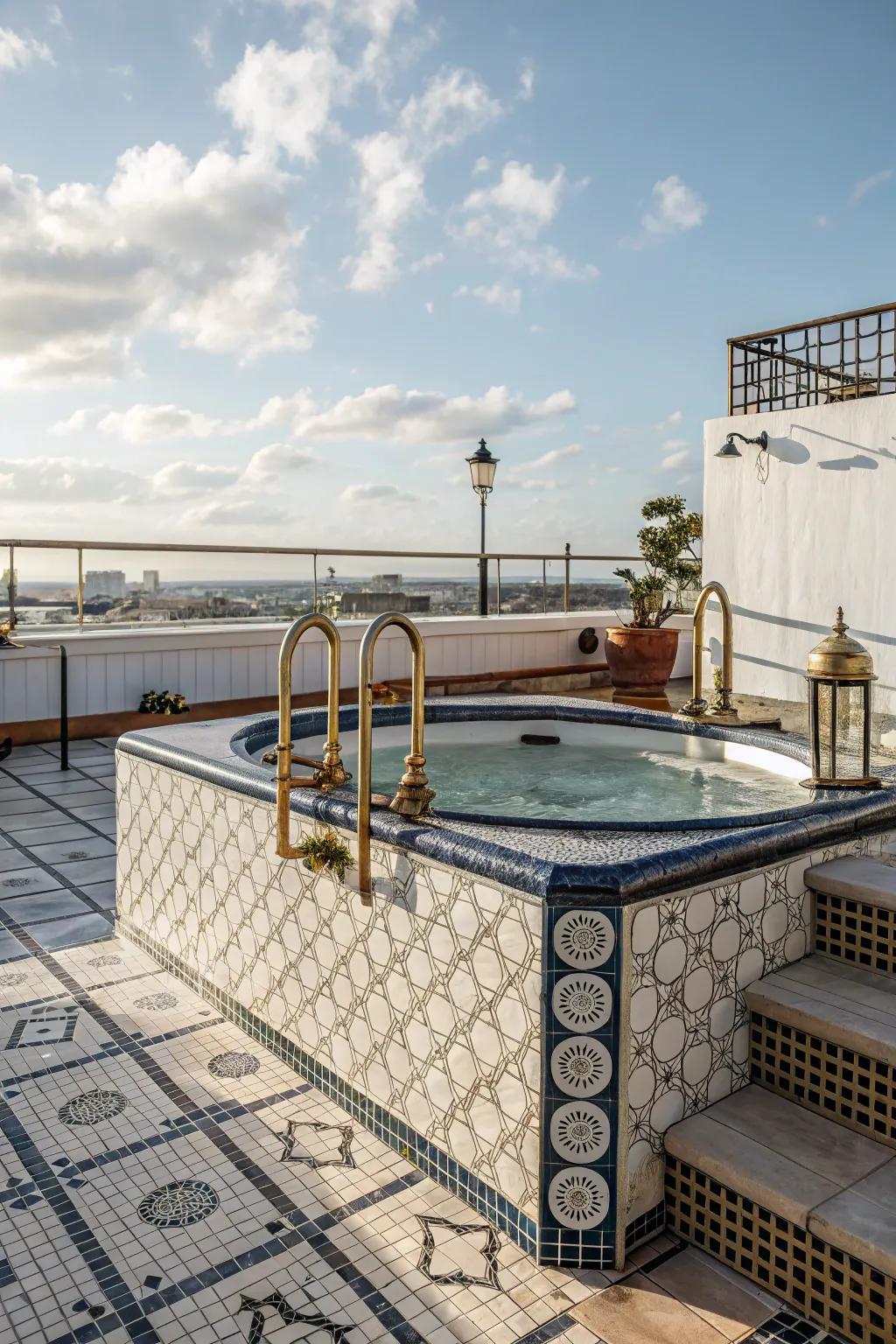 Infuse your rooftop jacuzzi with vintage glamour and style.