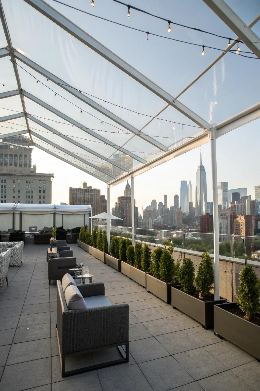 Keep the view and lose the glare with transparent canopies.