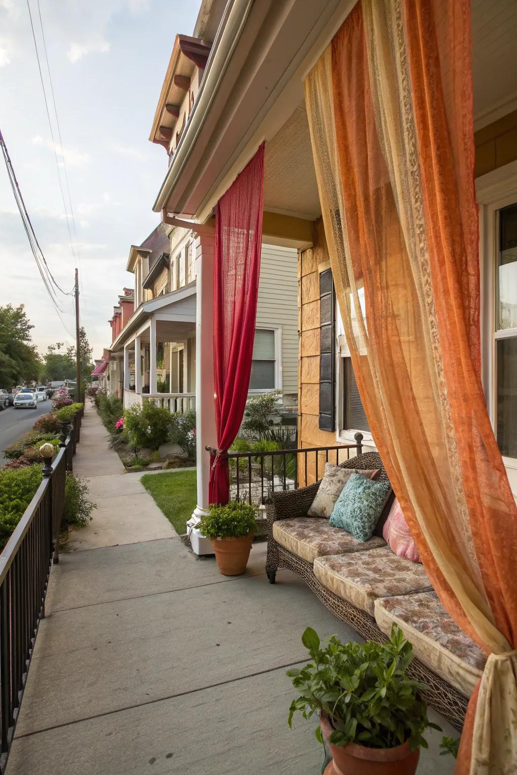 Outdoor curtains offer privacy and an elegant touch to your porch.