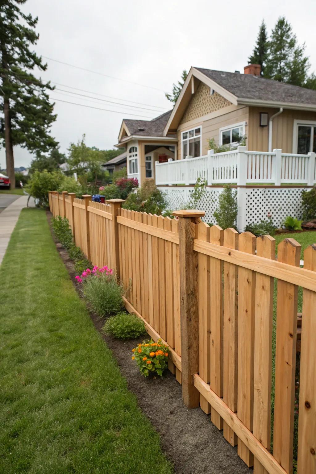 A good neighbor cedar fence pleasing from every angle.