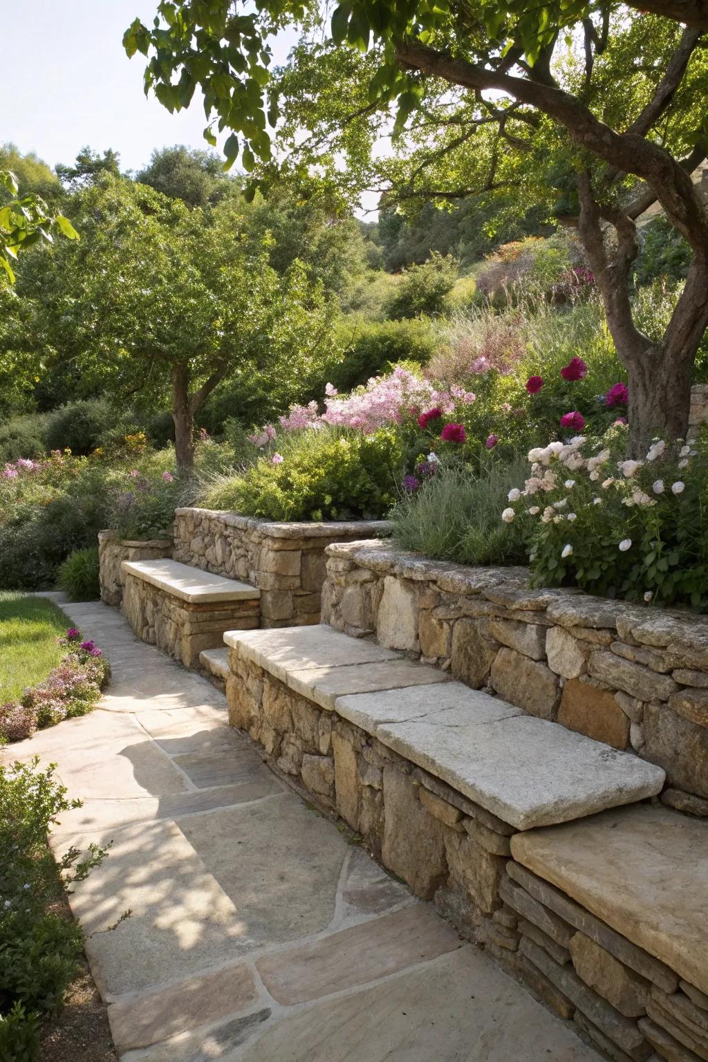 Relaxation with built-in garden seating.
