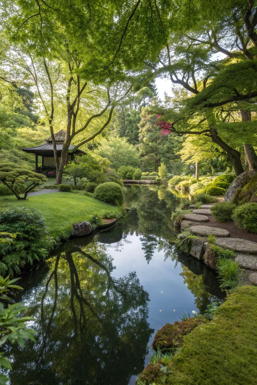 Dark water features create a mysterious atmosphere.