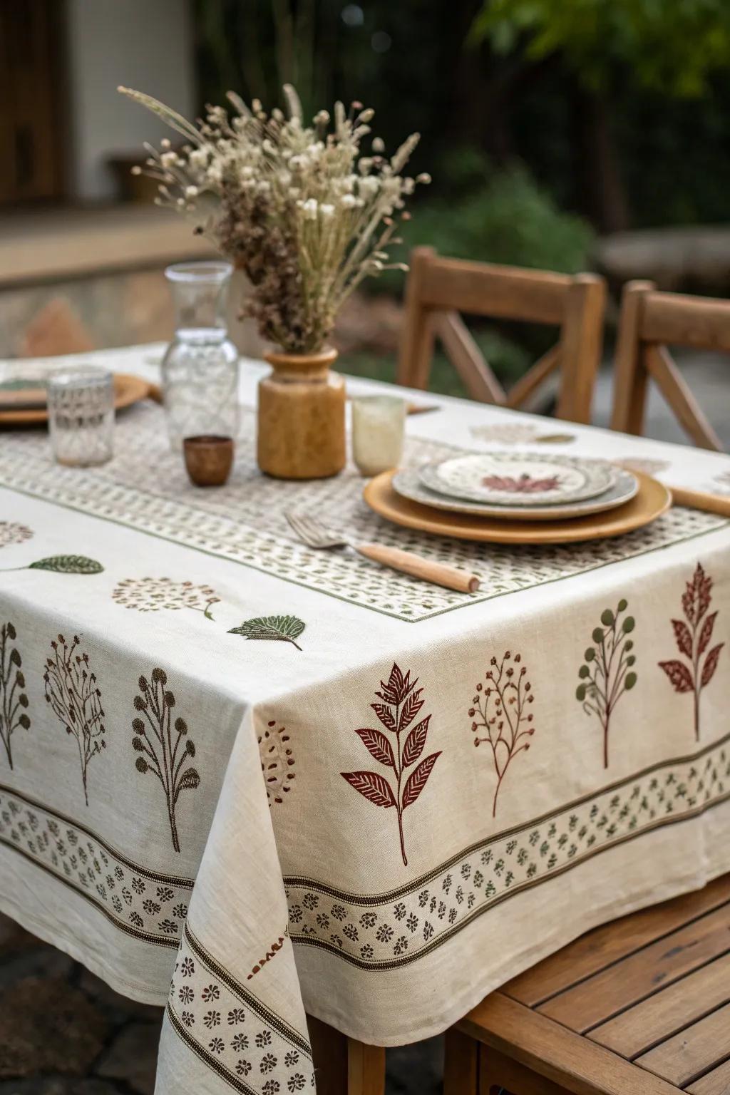 Seed-patterned tablecloths that make every meal a special occasion.