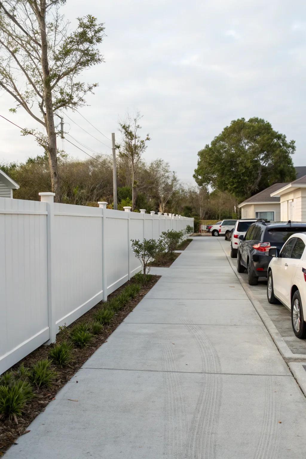 Vinyl privacy fences offer a stylish and low-maintenance solution.