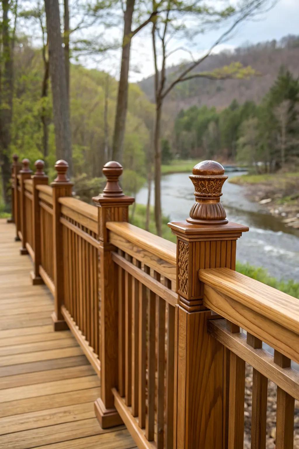 No nails railing exemplifies exquisite craftsmanship.