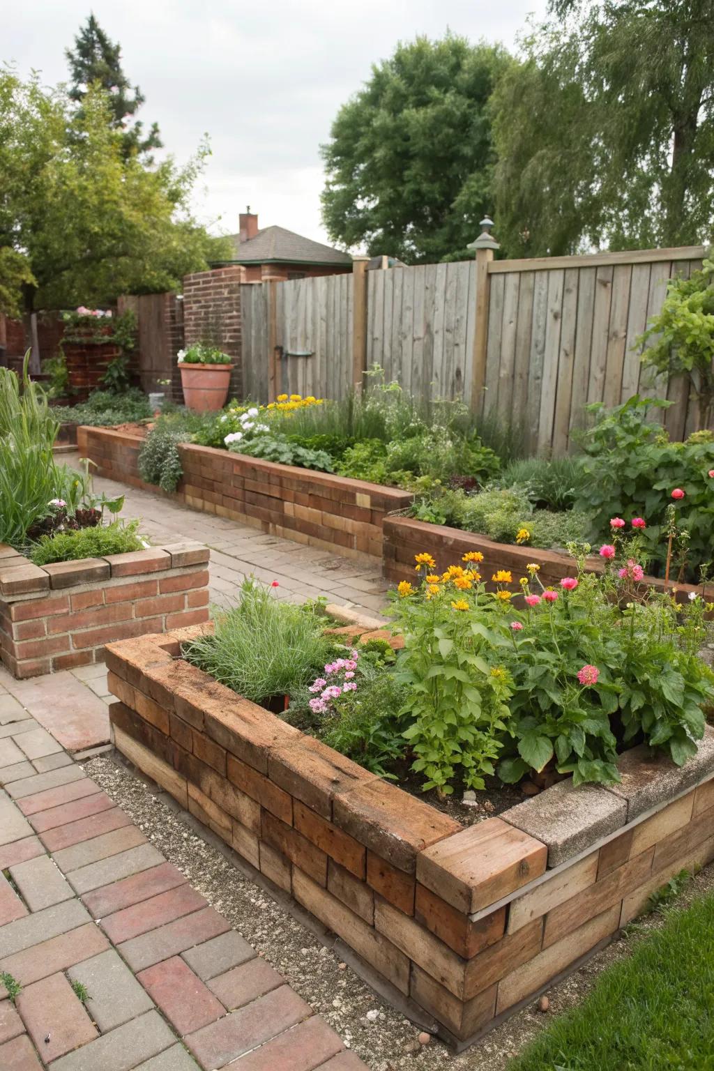 Reclaimed materials add character and sustainability to your garden.