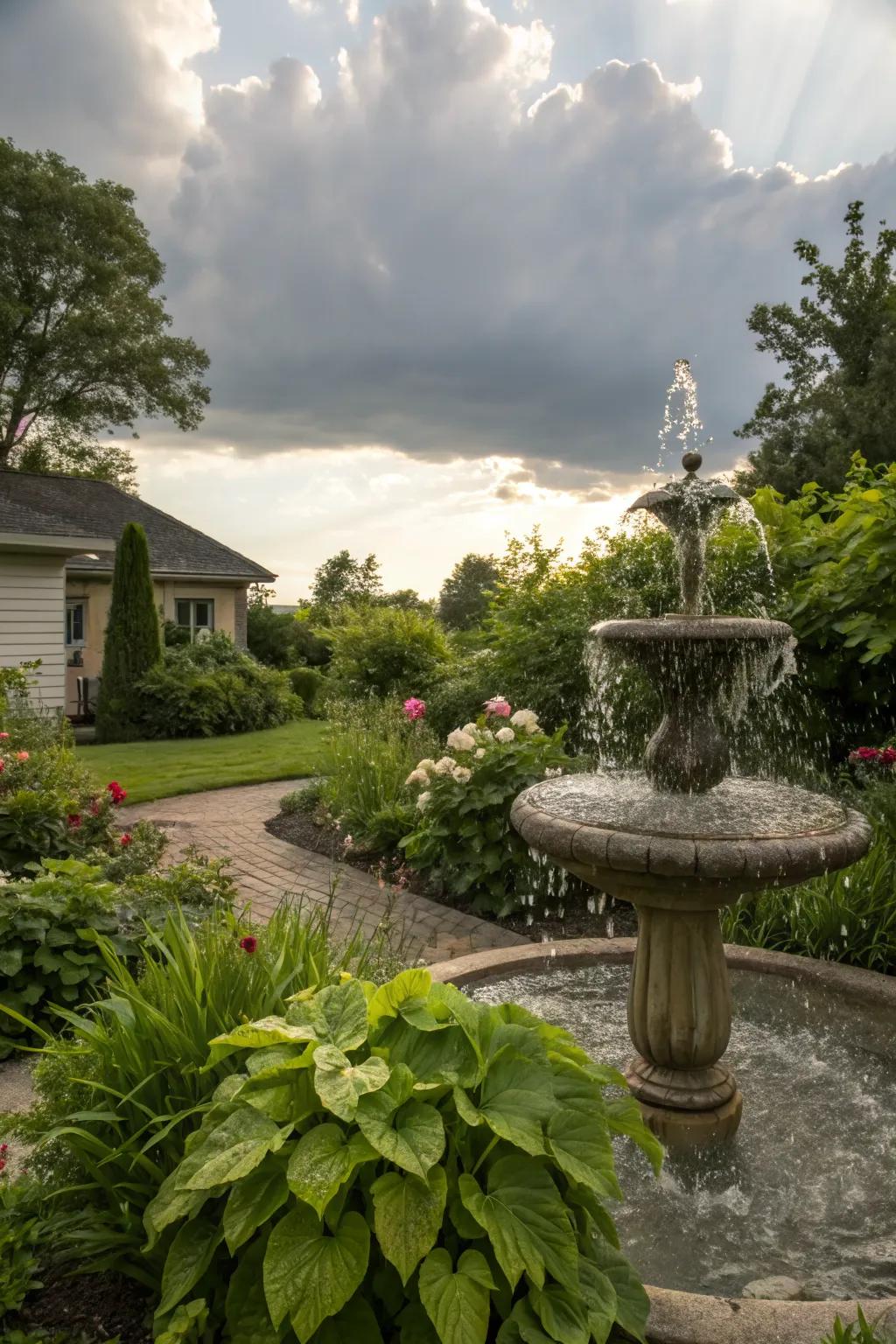 A small water feature adding tranquility and elegance.
