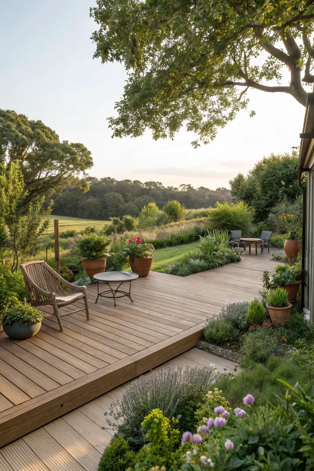 Eco-friendly materials add sustainability and style to your deck.