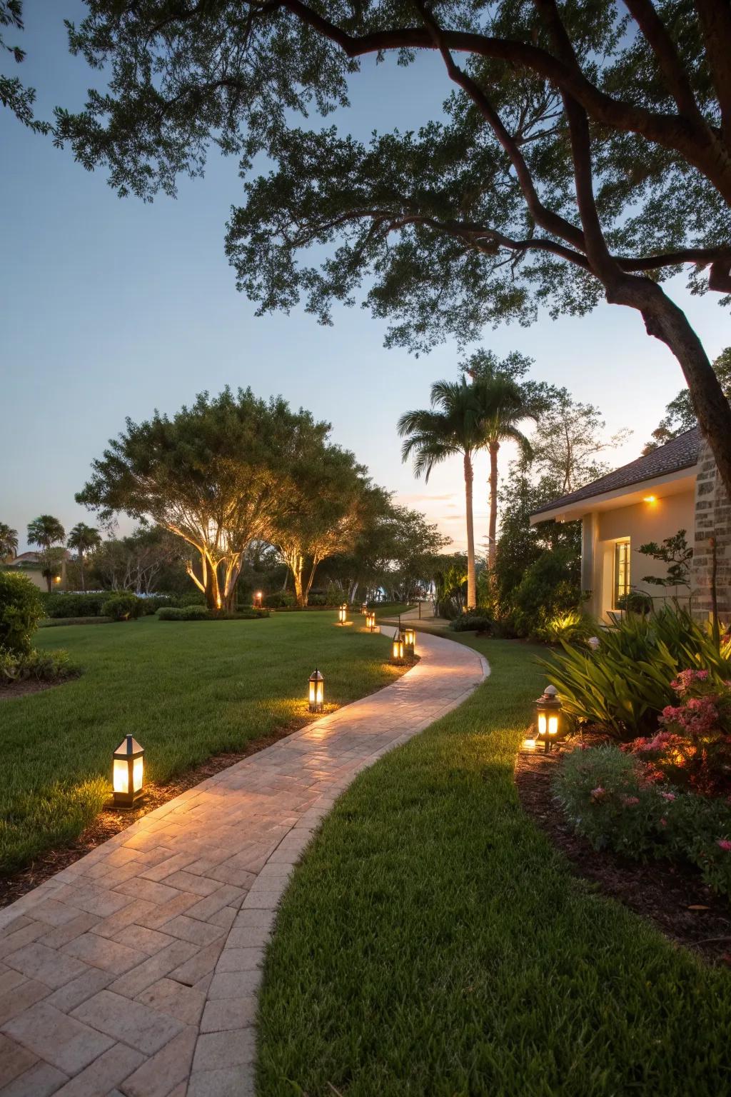 Pathway lighting adds safety and charm to your garden.
