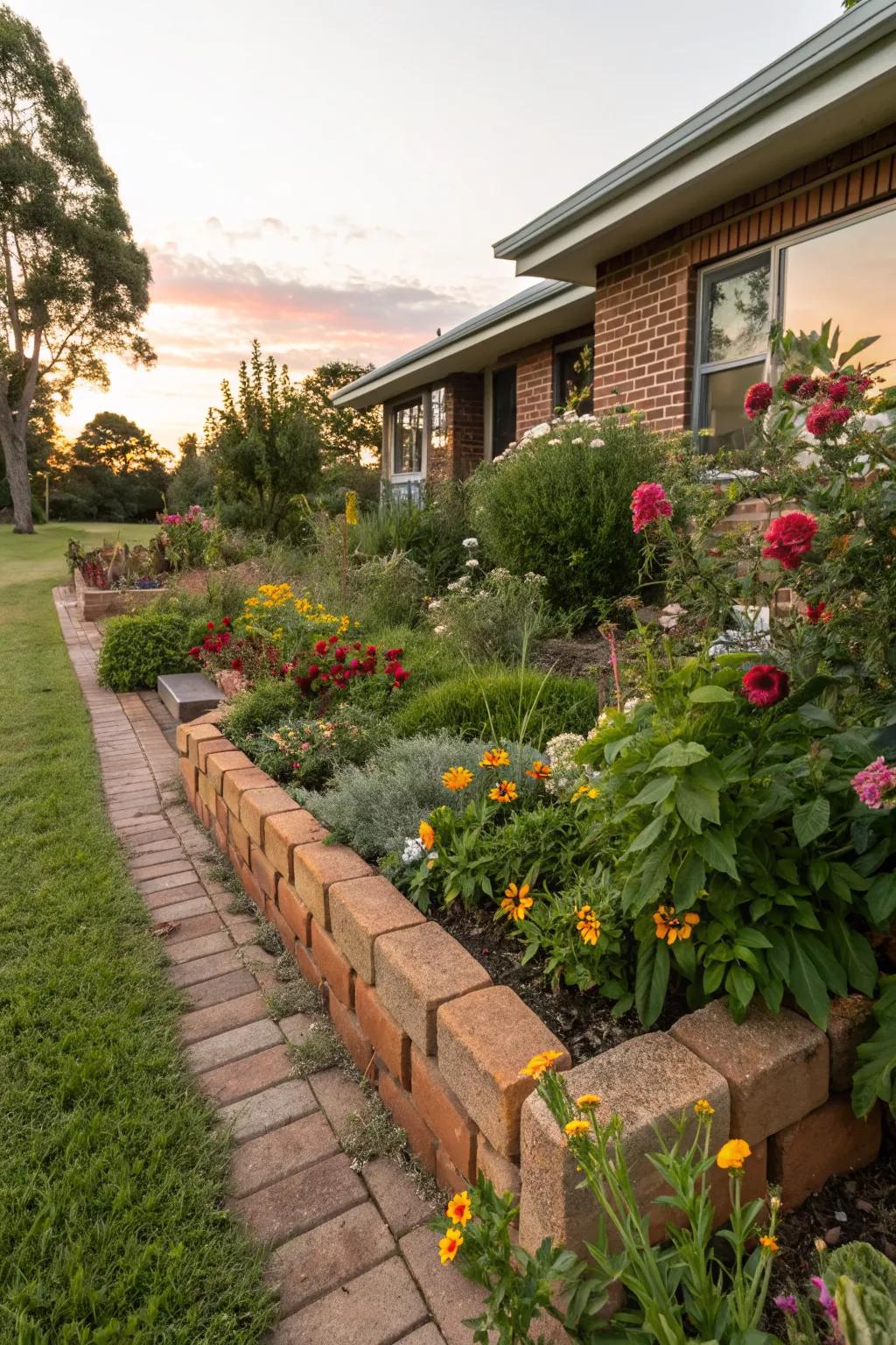 Recycled edging adds eco-friendly style.