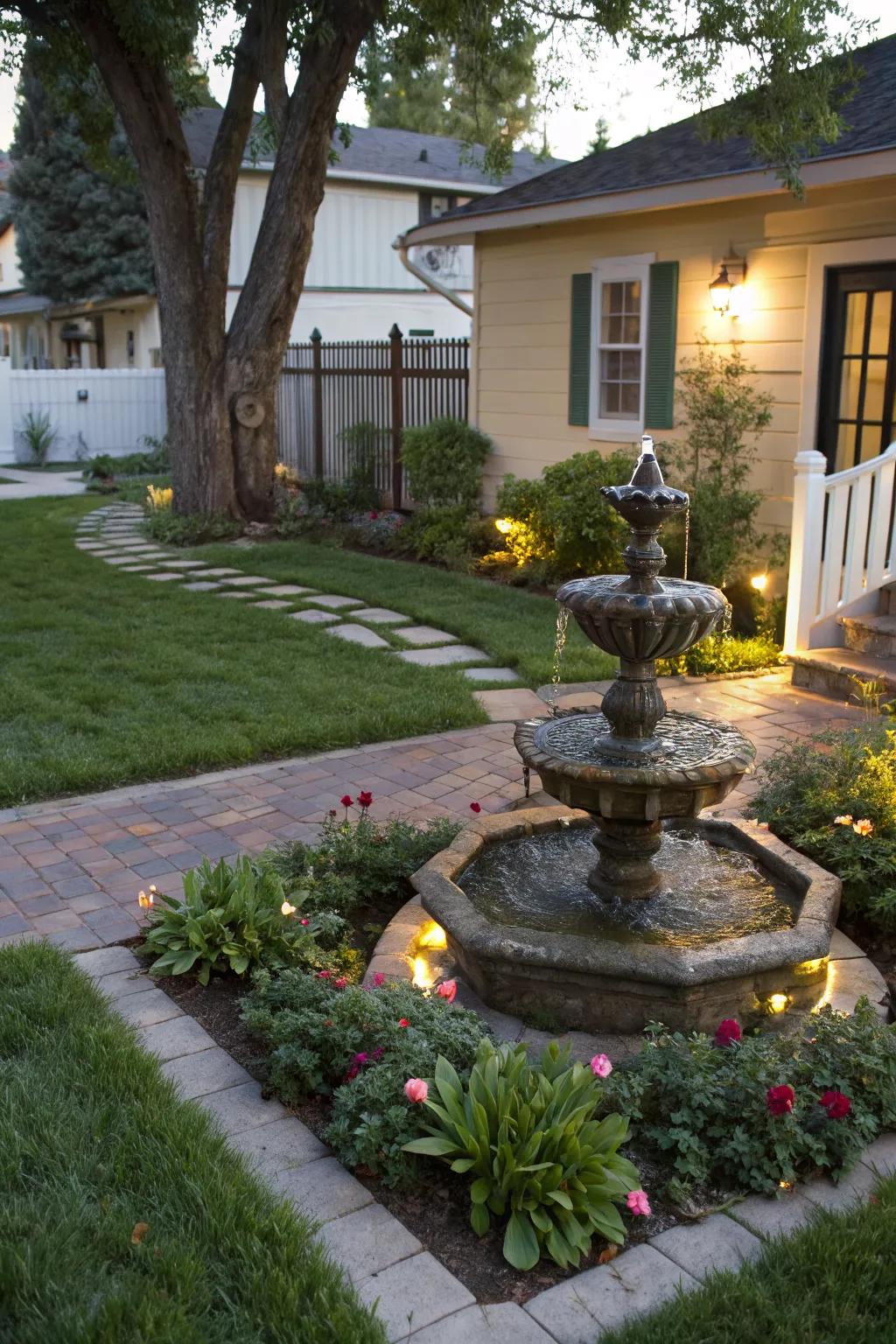 Tranquility with a small water feature.