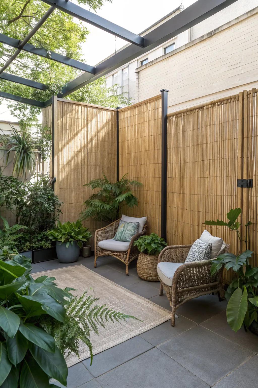 Screen dividers offer privacy and style.