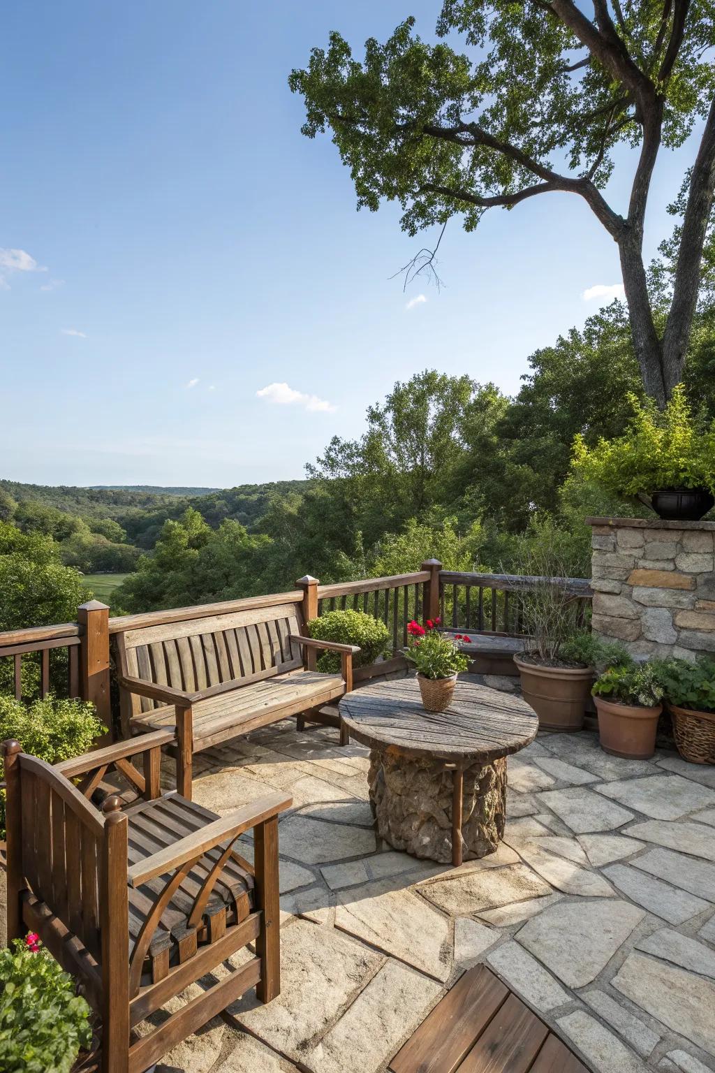 Rustic charm brings warmth and coziness to your deck.