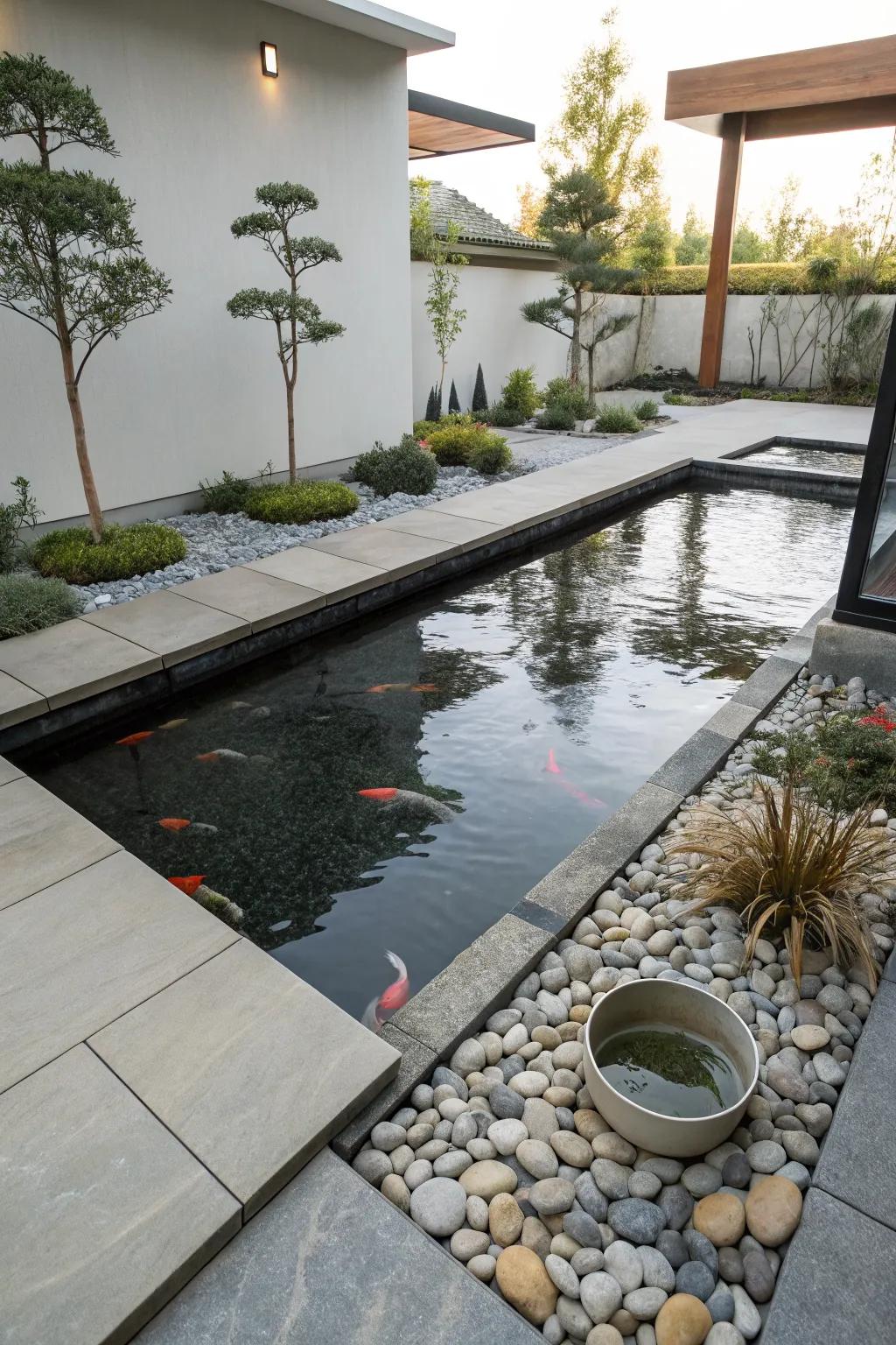 Minimalist design offers sleek elegance in a small space.