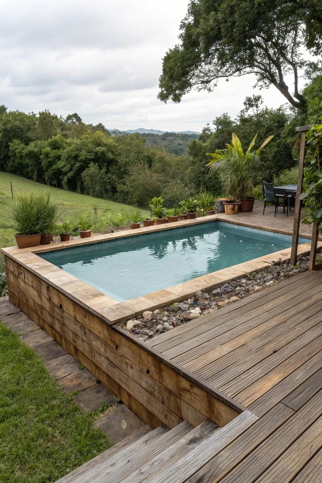 Recycled materials add character and sustainability.