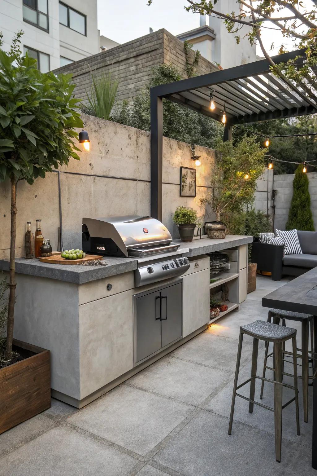 Urban chic meets BBQ island design.