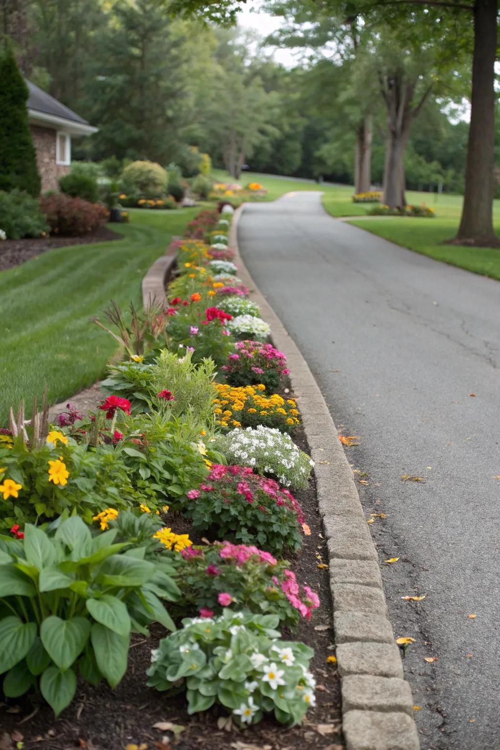 Edging creates a neat, defined look for driveways.