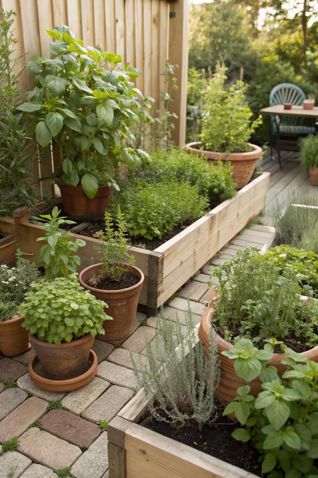 A fragrant herb garden nook for fresh flavors.