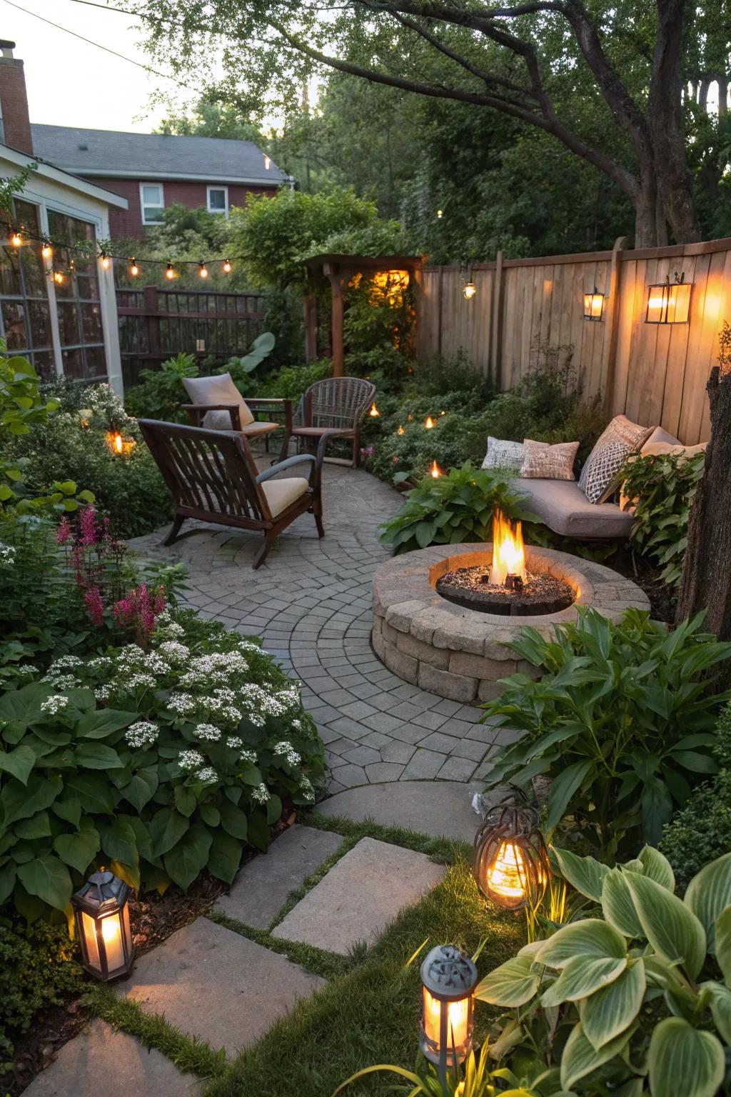 Fire pits create warmth and invite gatherings.