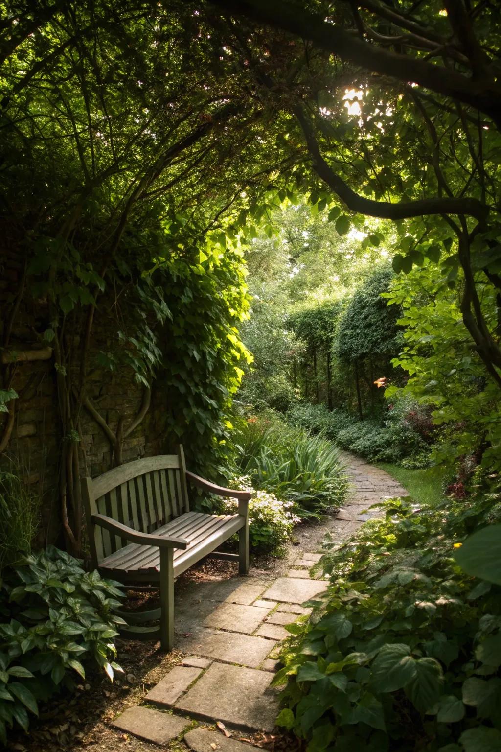 A hidden nook for quiet reflection.