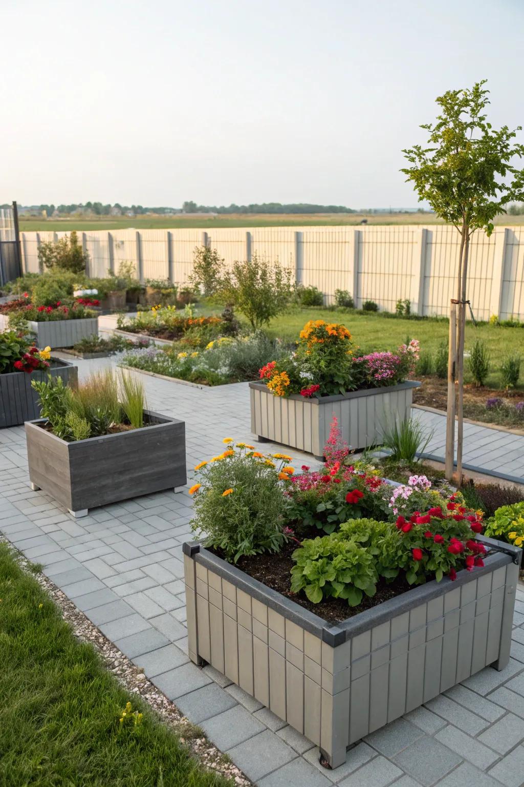 Portable planters offer flexibility and style.