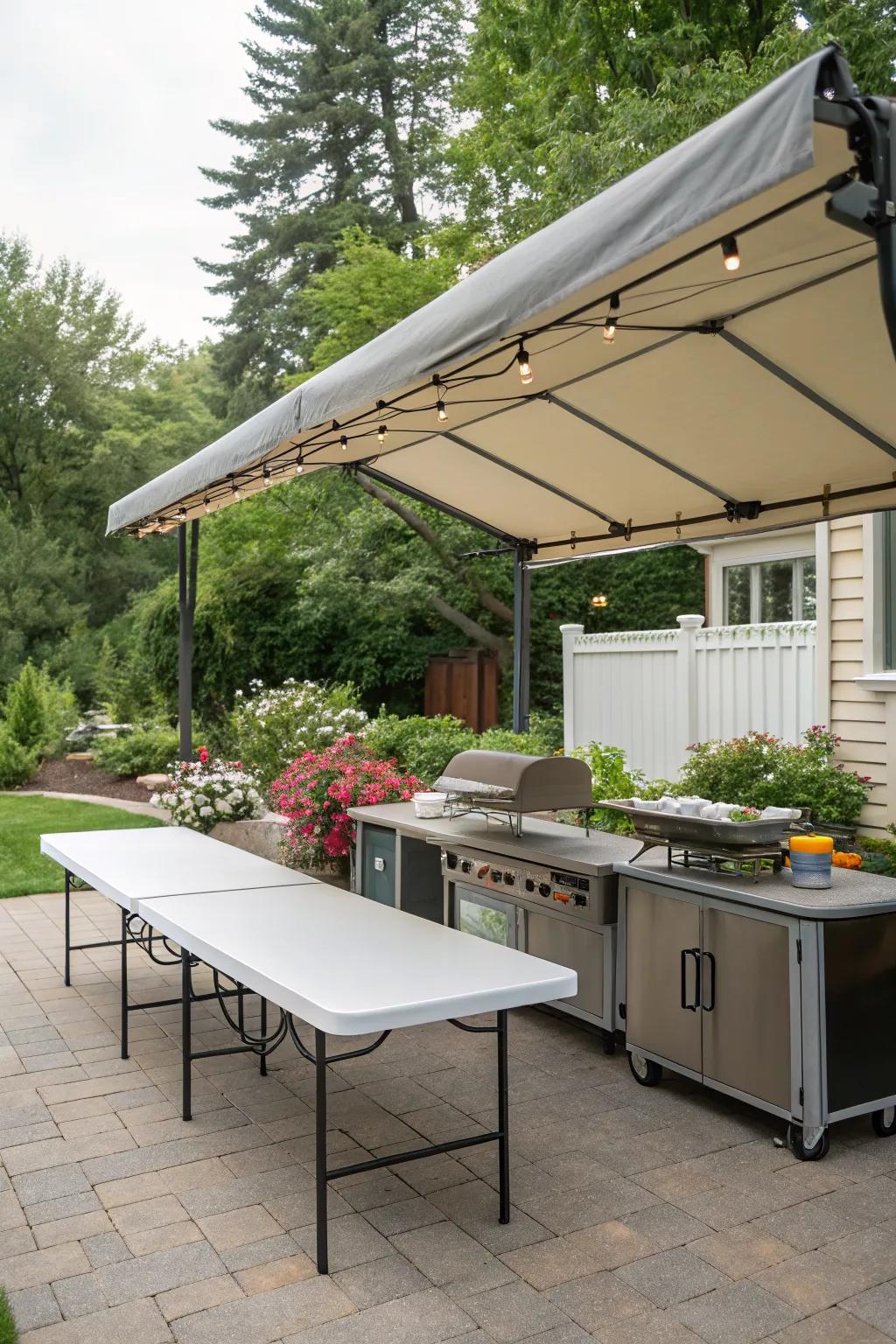 Pop-up elements add versatility and convenience.