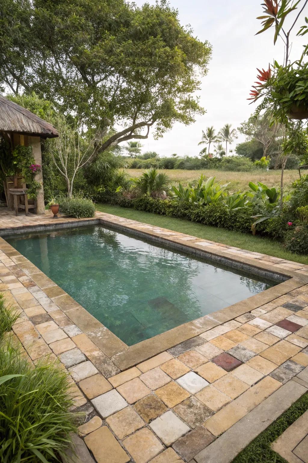 Eco-friendly tiles blend sustainability with style.